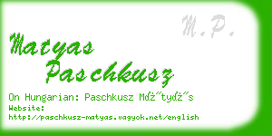 matyas paschkusz business card